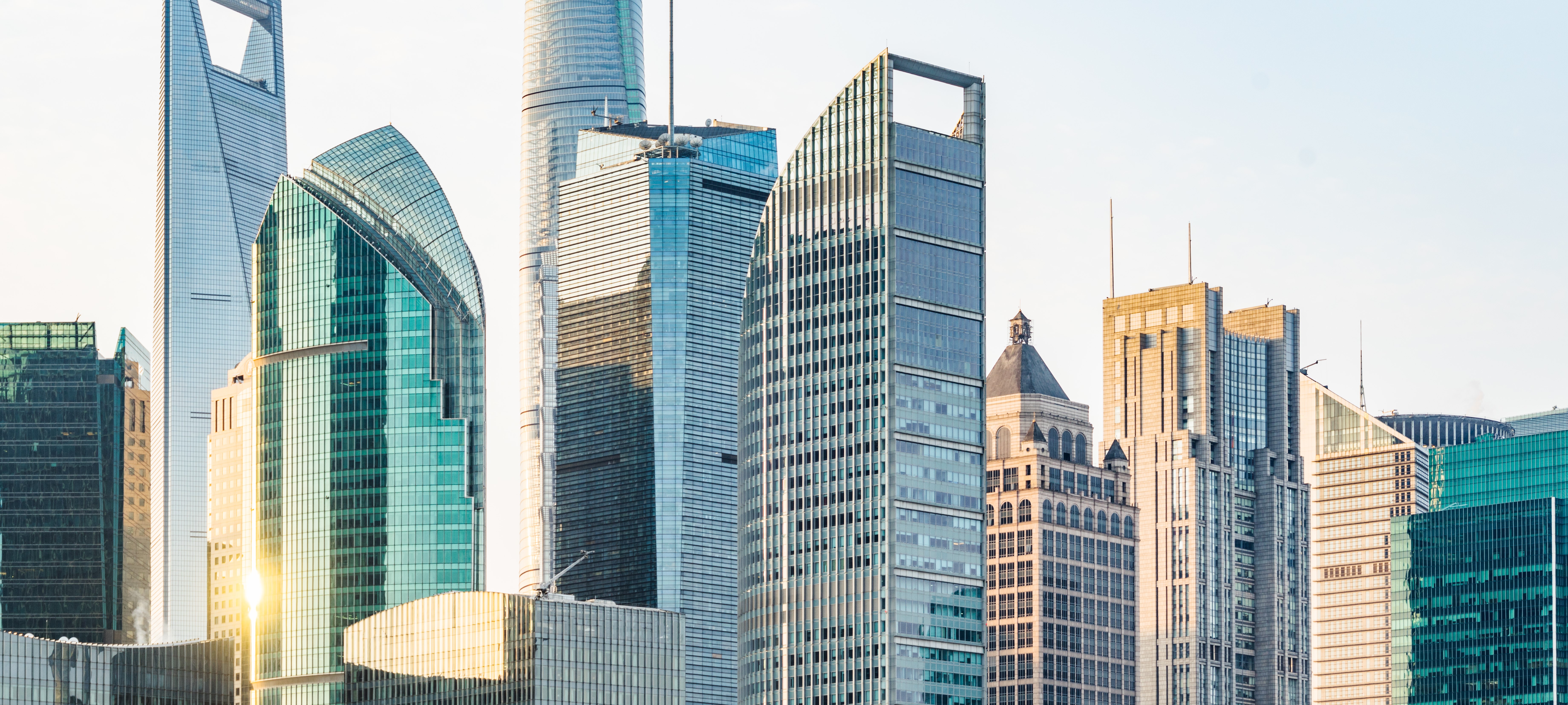 landmarks of Shanghai,group of modern business buildings.